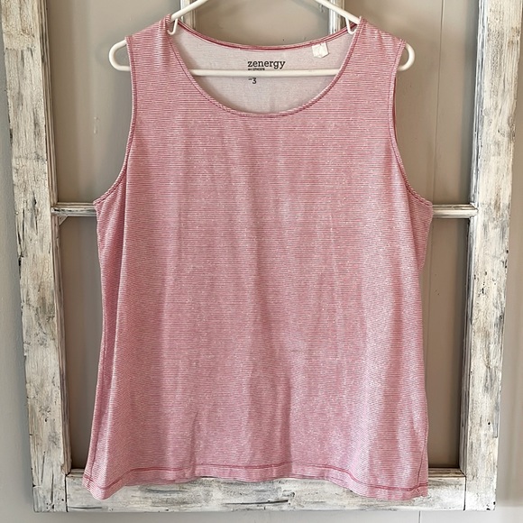 Zenergy Tops - Zenergy Pink Striped Tank Top